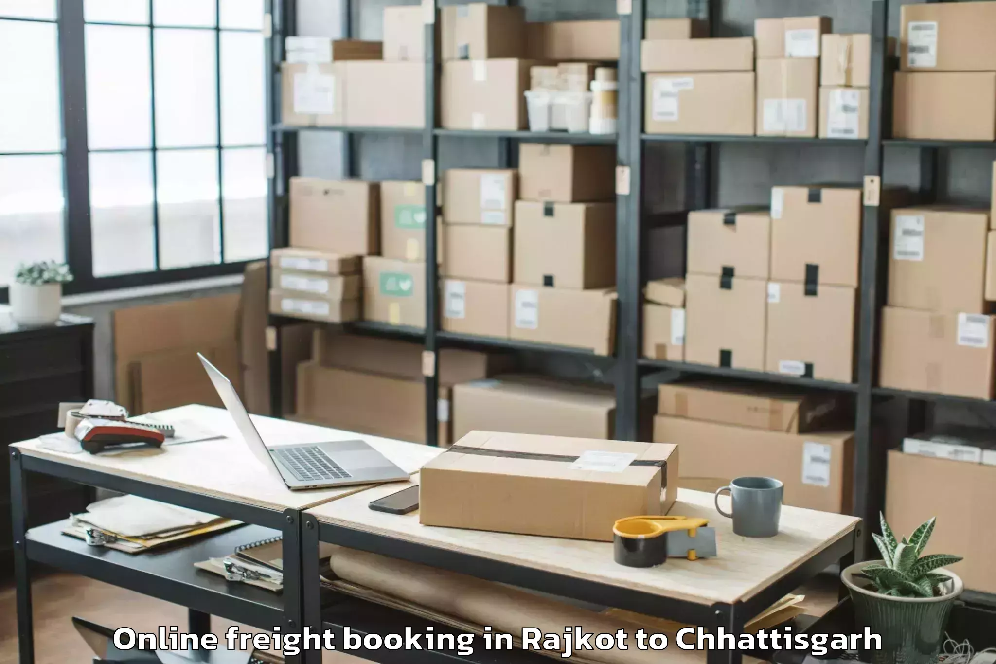 Get Rajkot to Mungeli Online Freight Booking